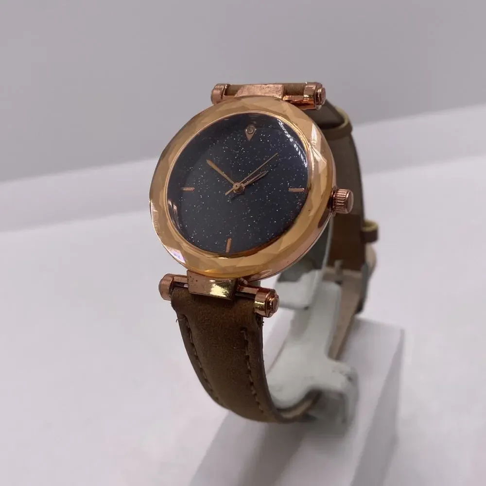 Womens Vintage Leather Quartz Fashion Watch New Battery